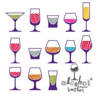 Classic vector goblets collection &acirc;ÂÂ martini wineglass cognac