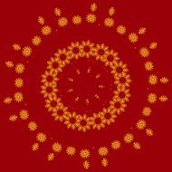 Lace color floral ethnic ornament