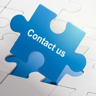 contact us word on blue puzzle pieces