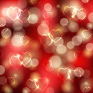 Festive background with hearts bokeh N8