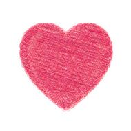 Pencil sketch of a pink heart Hand-drawn doodles