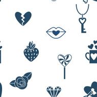 Romantic Seamless with Symbols of Valentines Day N7