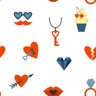 Romantic Seamless with Symbols of Valentines Day N8