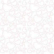 Cute white seamless texture with pink hearts