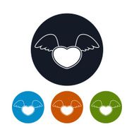 Icon heart with wings vector illustration