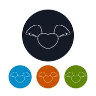 Icon heart with wings vector illustration N2