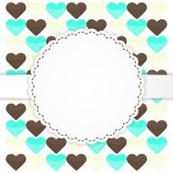 Colorful greeting card template with hearts
