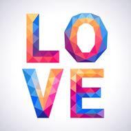 Romantic polygonal Love concept card Vector illustration
