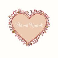 Hand drawn doodle illustration with heart text frame