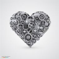 Heart made of cogwheel