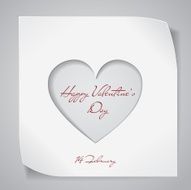Valentines Day paper background with cutting heart