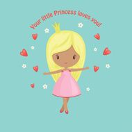 Cute little princess with hearts