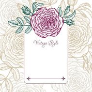 vintage floral card with rose