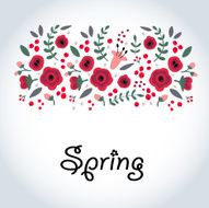 Decorative card with spring flowers