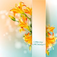 Yellow lilies flowers background