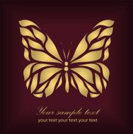 Vintage gold beautiful butterfly vector N2