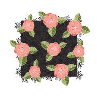 Pink roses on a dark square