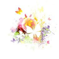 Floral background with butterfly N6