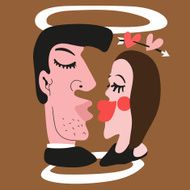 couple kissing N14