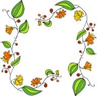 design elements with line drawing doodle flowers N2