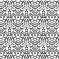 Elaborate curly black and white pattern