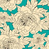 Seamless floral background with peonies N27