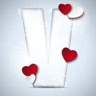 Alphabet Letters With Red Heart Valentine Day N46