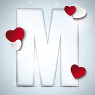 Alphabet Letters With Red Heart Valentine Day N47