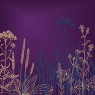 flowers and grass at night
