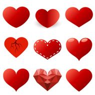 Red hearts shapes
