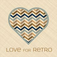 Heart with pattern in retro colors N4