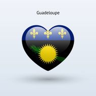 Love Guadeloupe symbol Heart flag icon N2