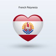 Love French Polynesia symbol Heart flag icon N2