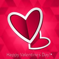 paper hearts Valentines day card