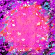 Valentines Day grunge hearts abstract background