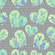 Seamless pattern with hearts of triangles Vector illustration