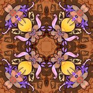 Flowers Seamless kaleidoscopic pattern