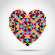 Valentines day abstract background with geometric patterned heart
