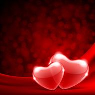 Two hearts on silk with light Valentine&#039;s day N2