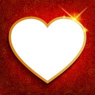 Valentine's background with big red heart N2