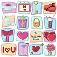 Valentines day icons design elements N2