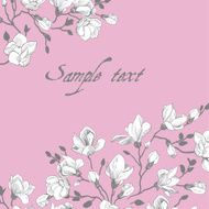 Vintage brown card with a magnolia N2