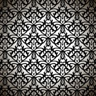 Elaborate Black Forged Pattern on White Background