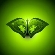 Butterfly Artistic styles green colorful vector background