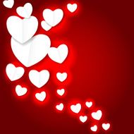 Valentines day paper heart background vector illustration