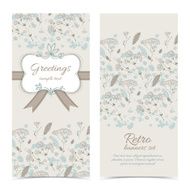 Vintage flowers banners set with text field