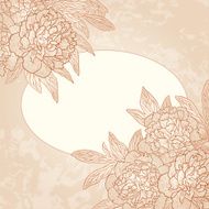 Vector greeting card with peonies