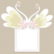 Decorative swans and flowers