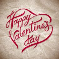 Hand lettering &ldquo;happy valentine&#039;s day&rdquo;