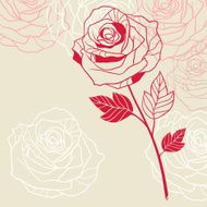 Floral background with pink roses Vector illustration N2